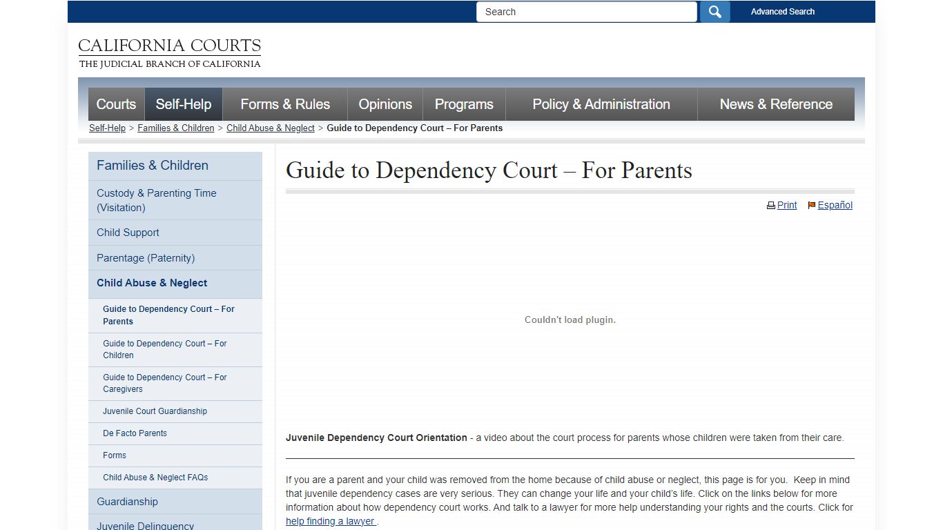 Guide to Dependency Court – For Parents - child_abuse_famlaw_selfhelp